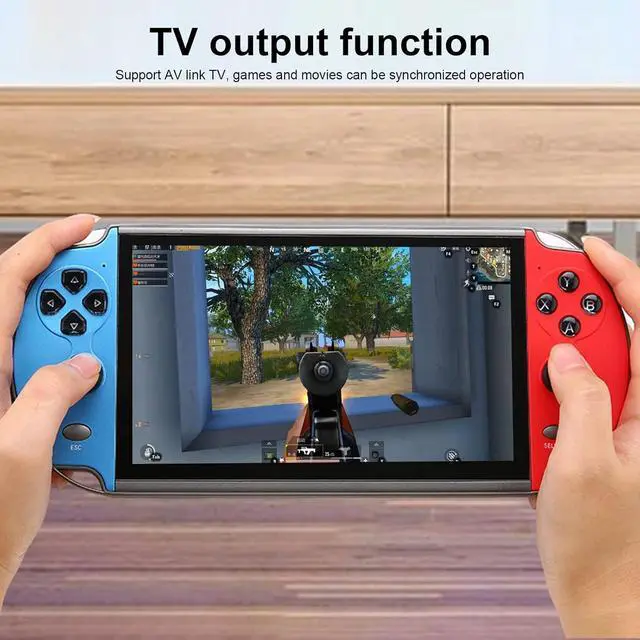 Alt view image 2 of 7 - X12 Plus 7 inch Video Game Console Handheld Portable MP5, Built in 1000 Games,16GB Memory, Nostalgic Arcade Game Console with Joystick,Support GBC/GBA/NES/MD/SMC/SFC
