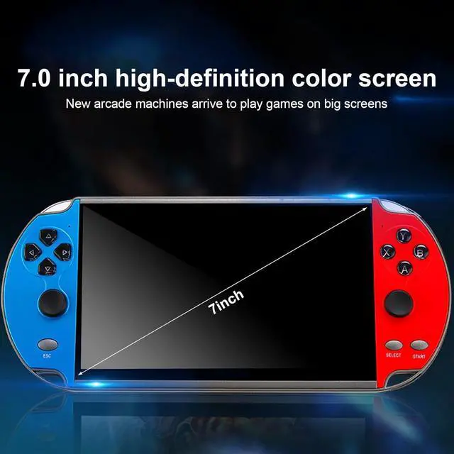 Alt view image 4 of 7 - X12 Plus 7 inch Video Game Console Handheld Portable MP5, Built in 1000 Games,16GB Memory, Nostalgic Arcade Game Console with Joystick,Support GBC/GBA/NES/MD/SMC/SFC