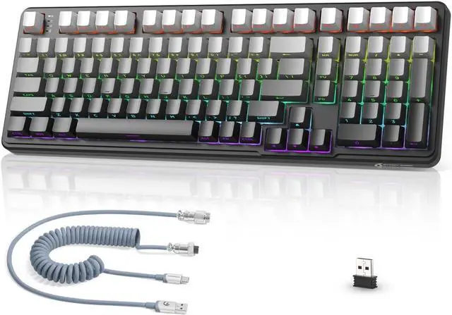 Main image of ATTACK SHARK X98 Wireless Mechanical Keyboard with Numpad,Gasket Mount Hot-Swap Pre-lubed Linear Switch,BT 5.0/2.4G/Wired,RGB Backlit Computer Gaming Keyboards for PC/Tablet/PS5/Xbox-Moonlight