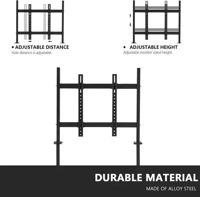 Alt view image 5 of 7 - Anman Racing Pro Visualizer Display Stand Fit for Round Tube Racing Simulator Cockpit,Supports 24 to 55 Inch Screen Monitor Mount Bracket, Adjustable Stable Sim Monitor Stand