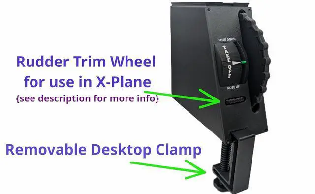 Alt view image 4 of 5 - Full Size Elevator Trim Wheel Controller Analog Axis for Flight Simulators PC/Mac