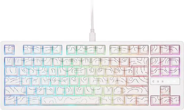 Main image of MechLands VTER ATO87 HE Magnetic Gaming Keyboard with Adjustable Actuation, Hall Effect Keyboard with 0.125ms Latency, 8K Polling Rate, 87-Key, Hot-Swappable, RGB, Customizable Keys (White)
