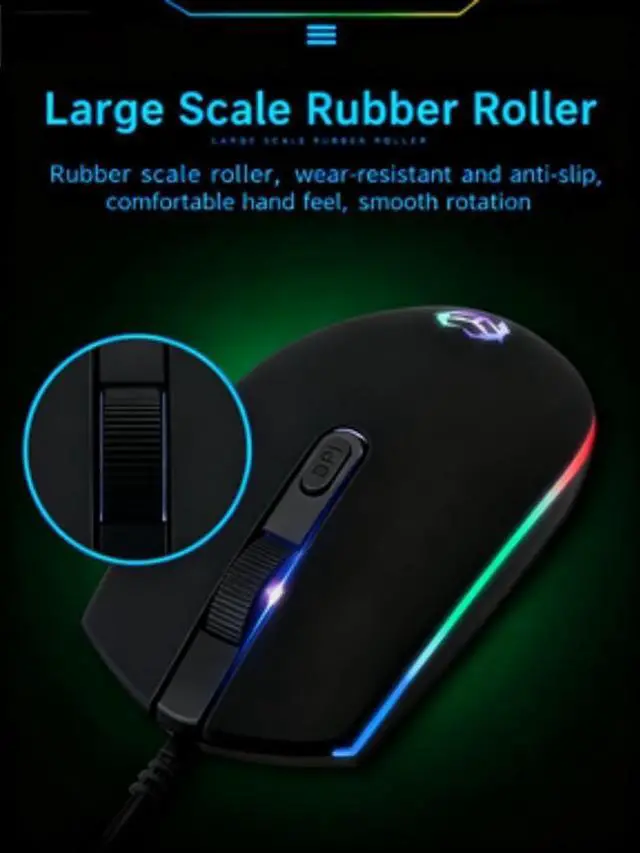 Alt view image 3 of 7 - Maine Computer Game Mouse, 1600 DPI, Three-Button, RGB Lighting Effect, Backlit, Optical Ergonomic Mouse, Factory Wholesale Sales (Pink, 10PACK)