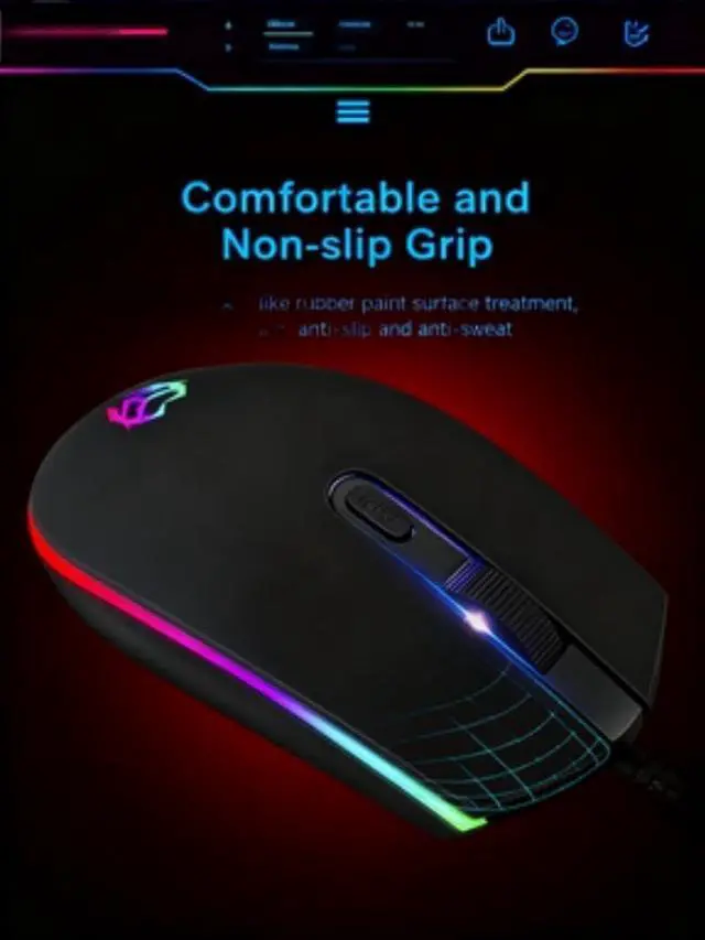Alt view image 7 of 7 - Maine Computer Game Mouse, 1600 DPI, Three-Button, RGB Lighting Effect, Backlit, Optical Ergonomic Mouse, Factory Wholesale Sales (Pink, 10PACK)