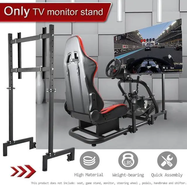 Alt view image 2 of 7 - Racing Simulator Display Bracket Monitor Stand Suitable for Large Round Tube Sim Racing Cockpit Stand, Support 24-60 Inch TV, No Screen Monitor Racing Stand Seat