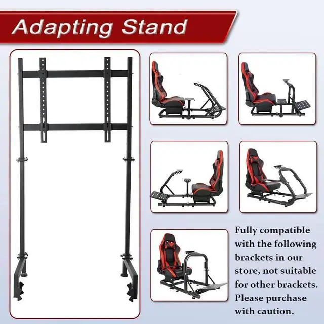 Alt view image 3 of 7 - Racing Simulator Display Bracket Monitor Stand Suitable for Large Round Tube Sim Racing Cockpit Stand, Support 24-60 Inch TV, No Screen Monitor Racing Stand Seat