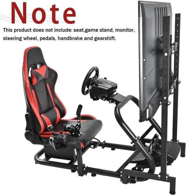 Alt view image 6 of 7 - Racing Simulator Display Bracket Monitor Stand Suitable for Large Round Tube Sim Racing Cockpit Stand, Support 24-60 Inch TV, No Screen Monitor Racing Stand Seat