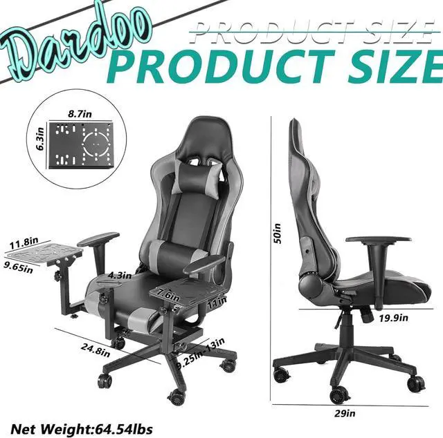 Alt view image 4 of 7 - Dardoo Flight Simulator Cockpit with Gray Seats, Compatible with HOTAS Warthog, G Saitek, Airbus Stick and Throttle, A10C Rocker, Multi-Scene Applications, ExcludingThrottle, Joystick and Pedal