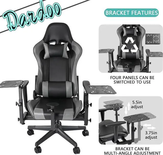 Alt view image 5 of 7 - Dardoo Flight Simulator Cockpit with Gray Seats, Compatible with HOTAS Warthog, G Saitek, Airbus Stick and Throttle, A10C Rocker, Multi-Scene Applications, ExcludingThrottle, Joystick and Pedal