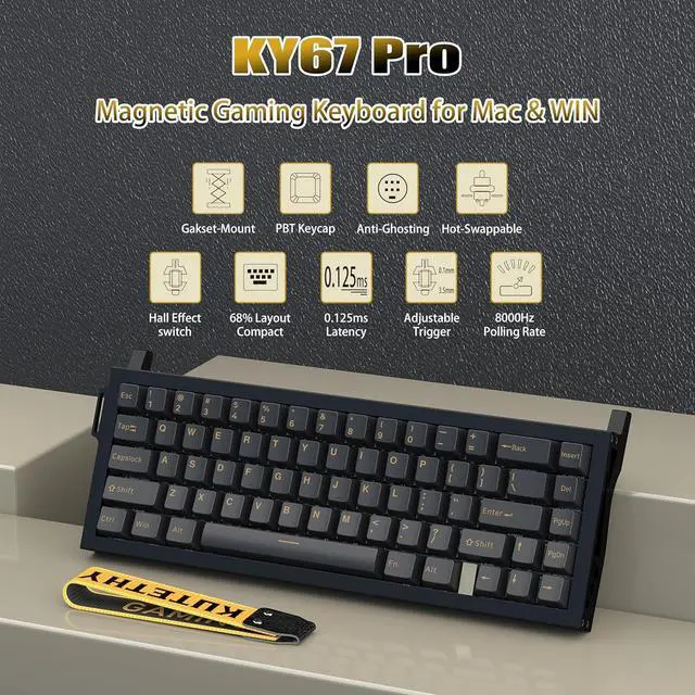 Alt view image 2 of 7 - kutethy KY67 Pro Gaming Keyboard, 65% RGB Hall Effect Keyboard, 67 Keys with Gateron Magnetic Switches, Rapid Trigger, Adjustable Actuation