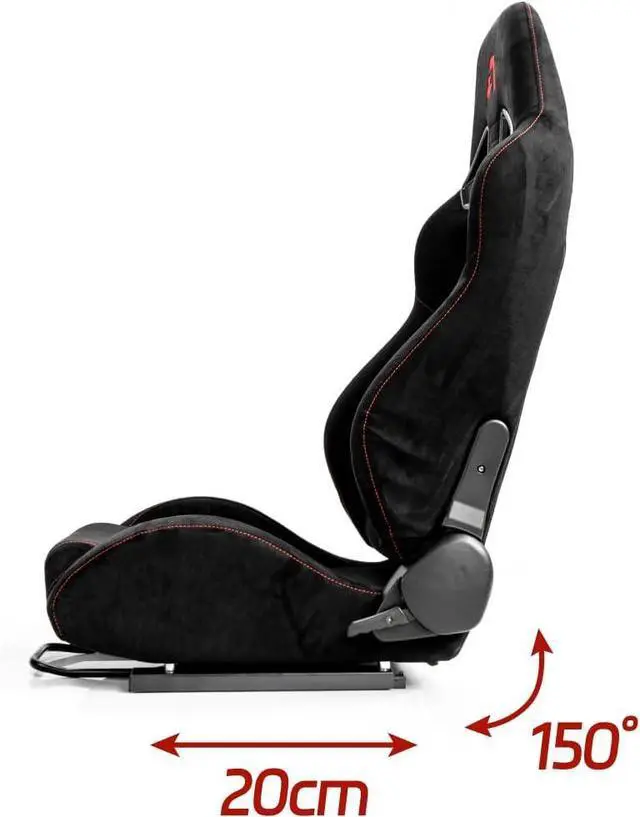 Alt view image 4 of 7 - CS-Pro Modular Simracing Cockpit Esports Game Accessories Classic Racing Seats, Adjustable Suede Universal Seats Compatible with Thrustmaster, Fanatec, Moza on PC, Xbox and PS