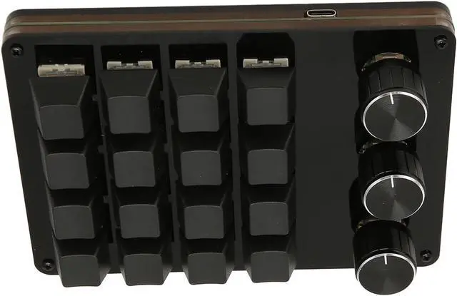 Alt view image 7 of 7 - 16 Keys, 3 Knobs, Blue Switch Mechanical Hot Swappable Mini Keypad for Gaming Office Media with Programmable Function, USB Wired Connection, Separate Design