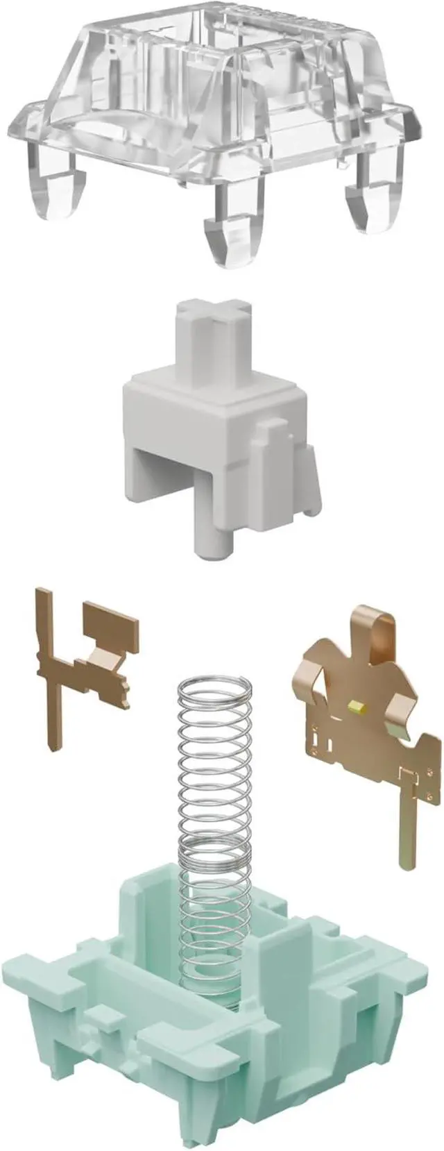 Alt view image 2 of 7 - DRAOZA Kutethy X GATERON JAED Series 3.0 White Switch,38gf Double Spring,3-Pin Pre Lubed RGB Linear Switches for MX Gaming Mechanical Keyboard (90PCS,White)