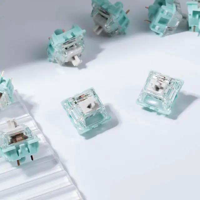 Alt view image 6 of 7 - DRAOZA Kutethy X GATERON JAED Series 3.0 White Switch,38gf Double Spring,3-Pin Pre Lubed RGB Linear Switches for MX Gaming Mechanical Keyboard (90PCS,White)