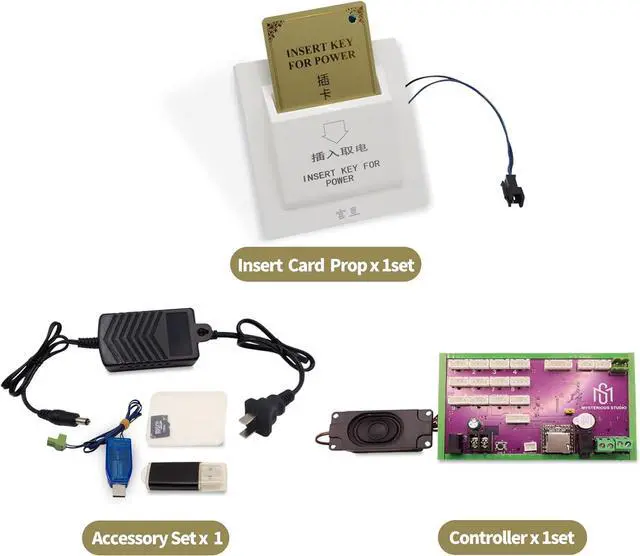 Alt view image 3 of 7 - Escape Room Prop Key Card Switch Insert Card for Power to Unlock a Mechanism with Programmable Controller&Speaker