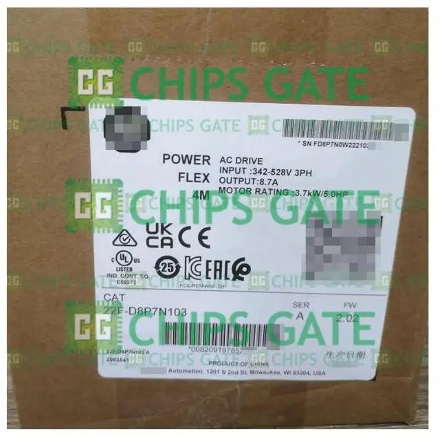 Main image of 22F-D8P7N103 4M 3.7 kW 5 HP AC Drive New Factory Sealed