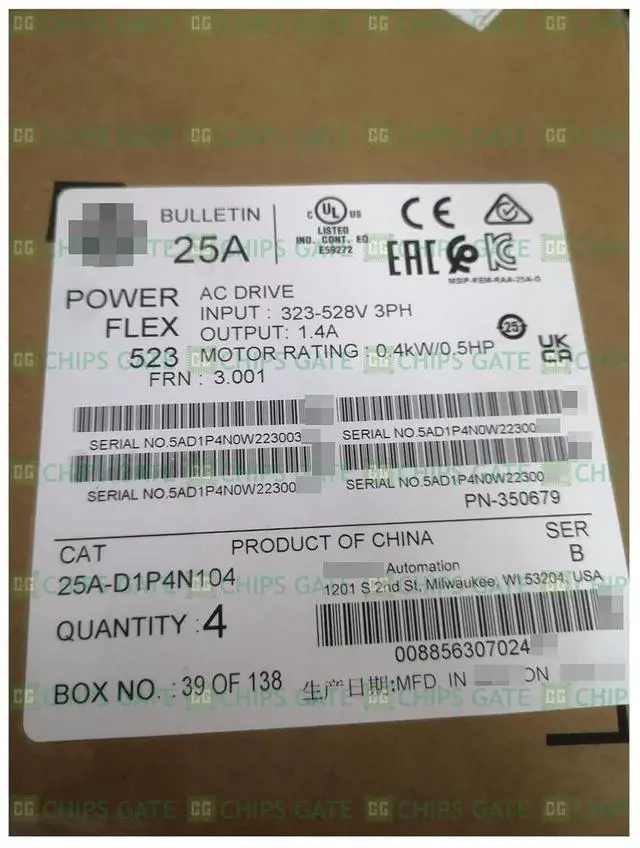 Alt view image 2 of 6 - 2022 New Sealed 25A-D1P4N104 AC Drive 0.4kW 0.5Hp Late Date 1Yr Wt