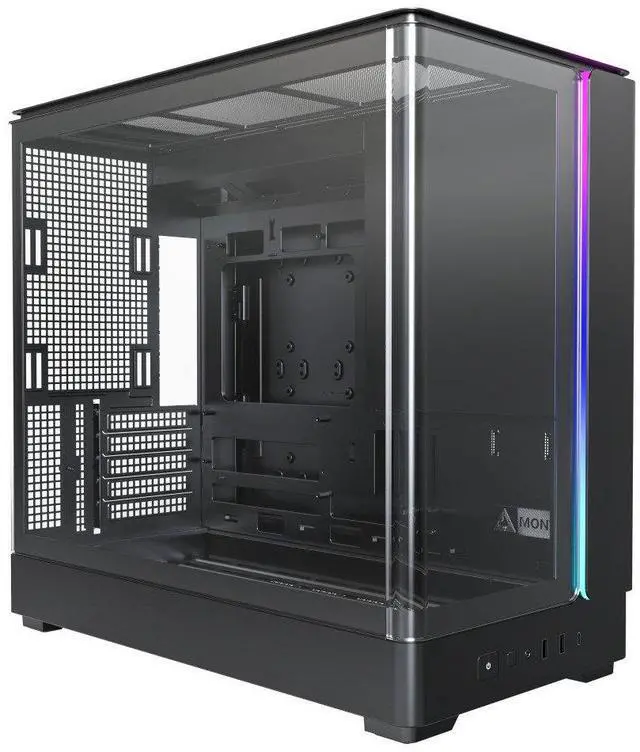 Main image of MONTECH KING 15 KING15B Micro-ATX PC Case, Curved Panoramic Glass, Chimney Airflow, 360mm Radiator Support, Compact Build for High-Performance Systems, Black