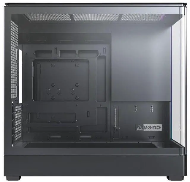 Alt view image 3 of 6 - MONTECH KING 15 KING15B Micro-ATX PC Case, Curved Panoramic Glass, Chimney Airflow, 360mm Radiator Support, Compact Build for High-Performance Systems, Black