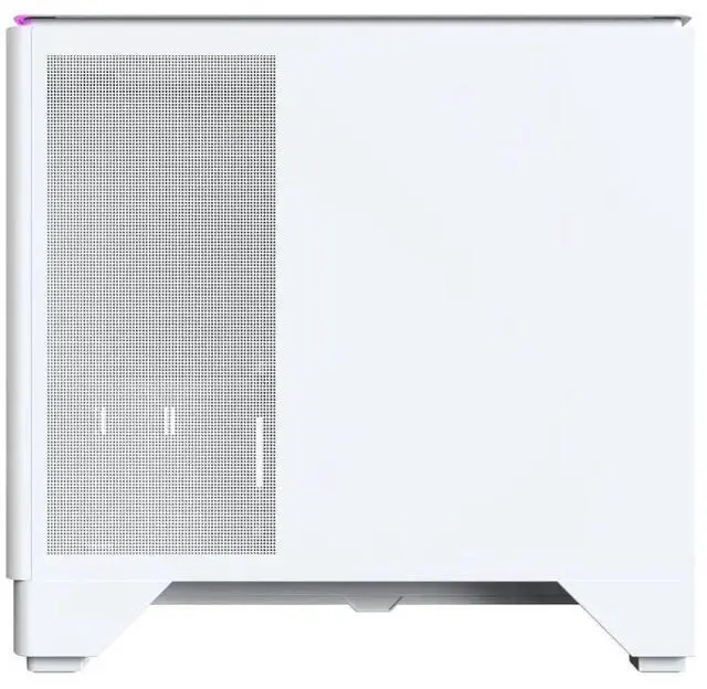 Alt view image 5 of 6 - MONTECH KING 15 KING15W Micro-ATX PC Case, Curved Panoramic Glass, Chimney Airflow, 360mm Radiator Support, Compact Build for High-Performance Systems, White