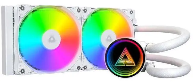 Alt view image 6 of 6 - MONTECH LightFlow ARGB 240 CPU Liquid Cooler, 240mm AIO with 3100RPM Pump, 2x120mm ARGB Fans, Real-Time Digital Display, Intel & AMD Support (White)