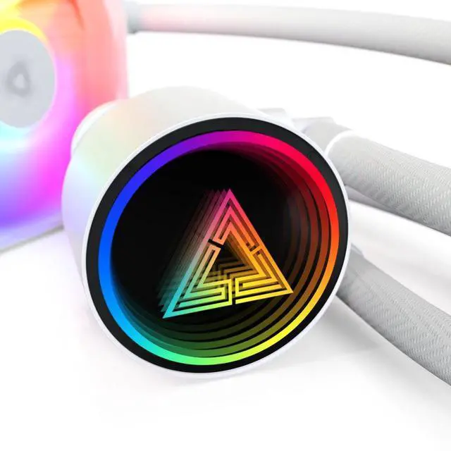 Alt view image 4 of 6 - MONTECH LightFlow ARGB 240 CPU Liquid Cooler, 240mm AIO with 3100RPM Pump, 2x120mm ARGB Fans, Real-Time Digital Display, Intel & AMD Support (White)