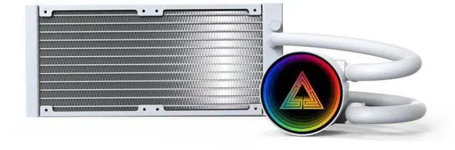 Alt view image 3 of 6 - MONTECH LightFlow ARGB 240 CPU Liquid Cooler, 240mm AIO with 3100RPM Pump, 2x120mm ARGB Fans, Real-Time Digital Display, Intel & AMD Support (White)