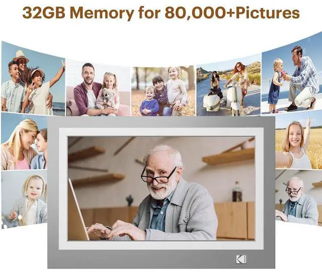 Alt view image 4 of 7 - Kodak RWF-116B GREY 11.6-Inch Wi-Fi Enabled Advanced Digital Photo Frame