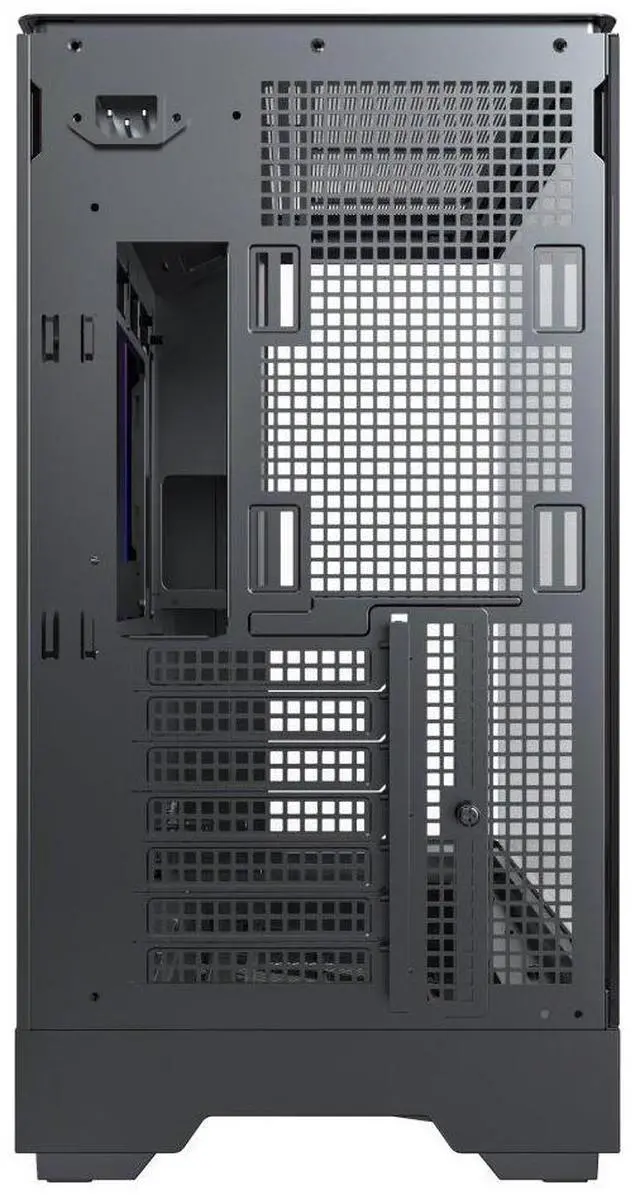 Alt view image 4 of 6 - MONTECH KING 45 KING45B ATX PC Case, Curved Panoramic Glass, Chimney Airflow, 360mm Radiator Support (Black)