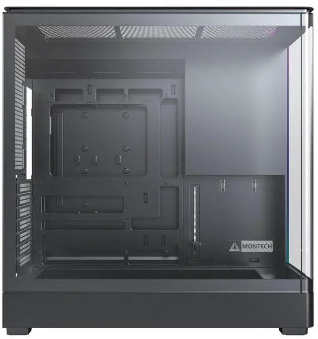 Alt view image 3 of 6 - MONTECH KING 45 KING45B ATX PC Case, Curved Panoramic Glass, Chimney Airflow, 360mm Radiator Support (Black)