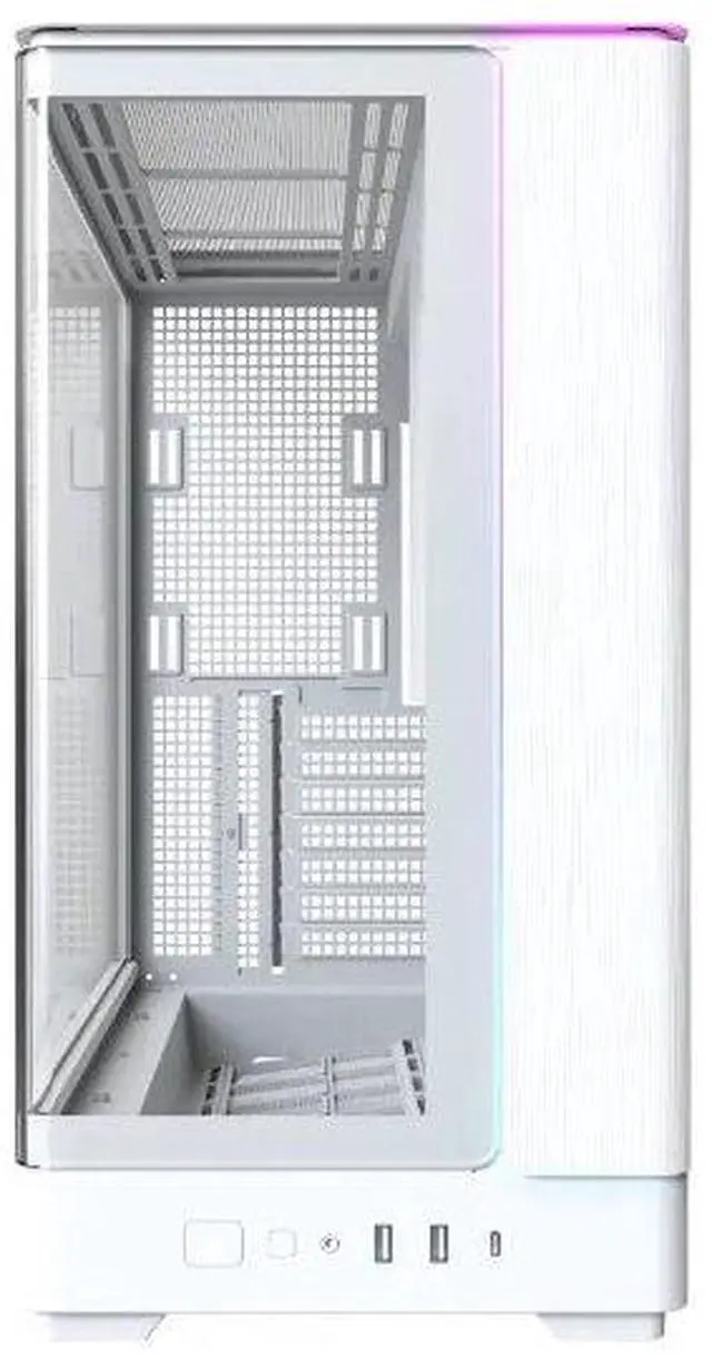Alt view image 5 of 6 - MONTECH KING 45 KING45W ATX PC Case, Curved Panoramic Glass, Chimney Airflow, 360mm Radiator Support (White)