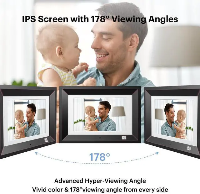 Alt view image 6 of 10 - KODAK RDPF-1020V 10 inch 1280x800 IPS and 8GB Multi-function Digital Photo Frame (Black)