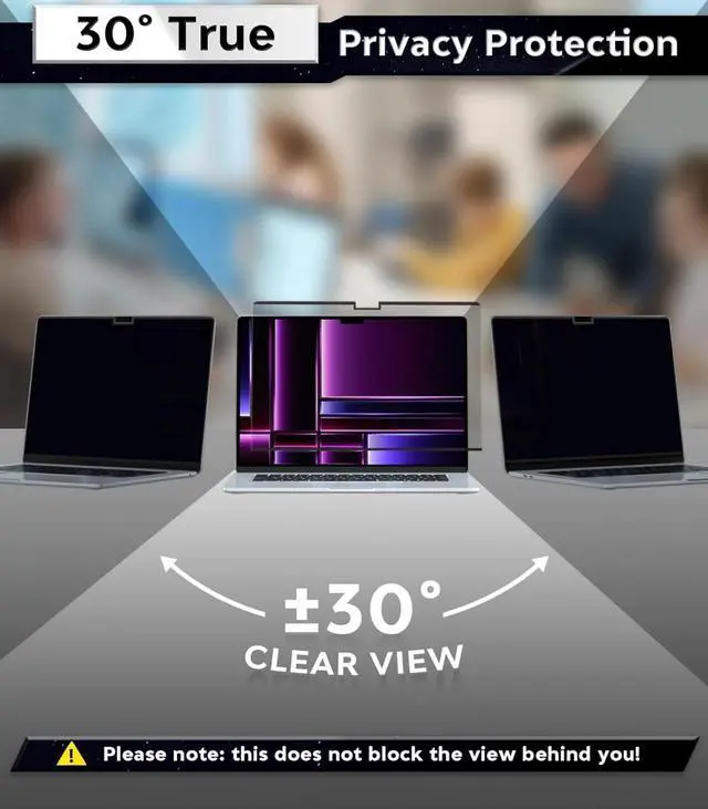 Alt view image 3 of 6 - PMagnetic Privacy Screen Protector for MacBook Pro 16 Inch 2 Pack  [Matte Anti-Glare] [Reduces Blue Light]