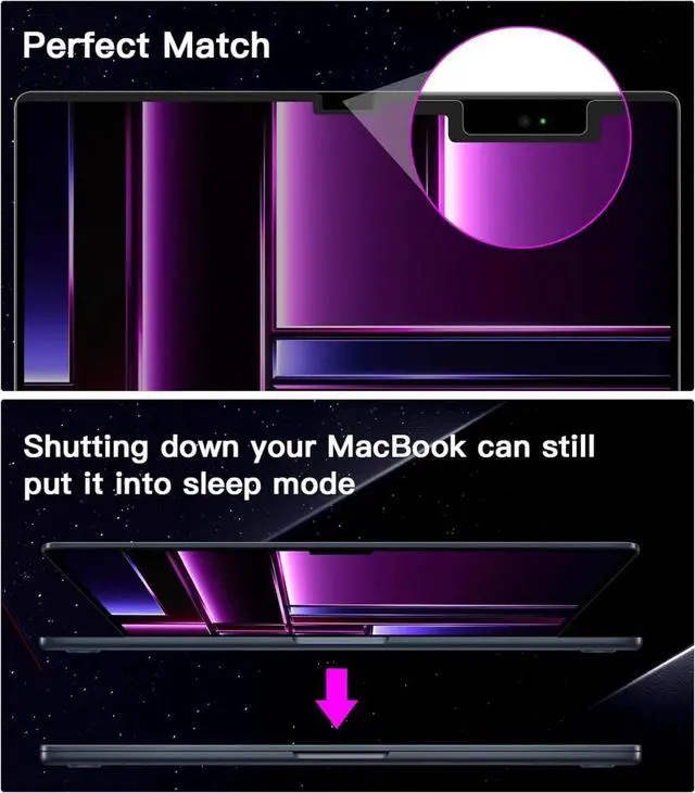 Alt view image 5 of 6 - PMagnetic Privacy Screen Protector for MacBook Pro 16 Inch 2 Pack  [Matte Anti-Glare] [Reduces Blue Light]