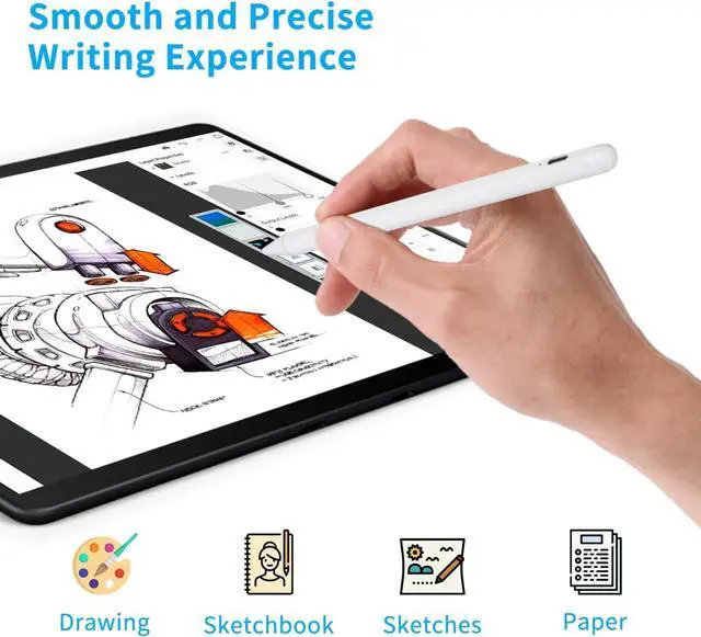 Alt view image 6 of 6 - Electronic Stylus Pens for iPhone 14/13 Pro Max Pencil, Active Digital Pencil with 1.5mm Ultra Fine Tip