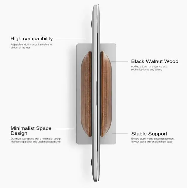 Alt view image 2 of 5 - Vertical Laptop Stand for Desk, Laptop Holder to Dock MacBook, MacBook Pro and Other Laptops