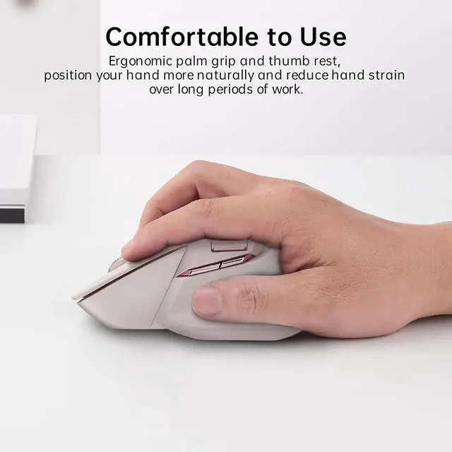 Alt view image 5 of 5 - Bluetooth Wireless Mouse - Bluetooth 5.0 and 2.4GHz Multi-Mode Connection, Support 4 Devices,Pink