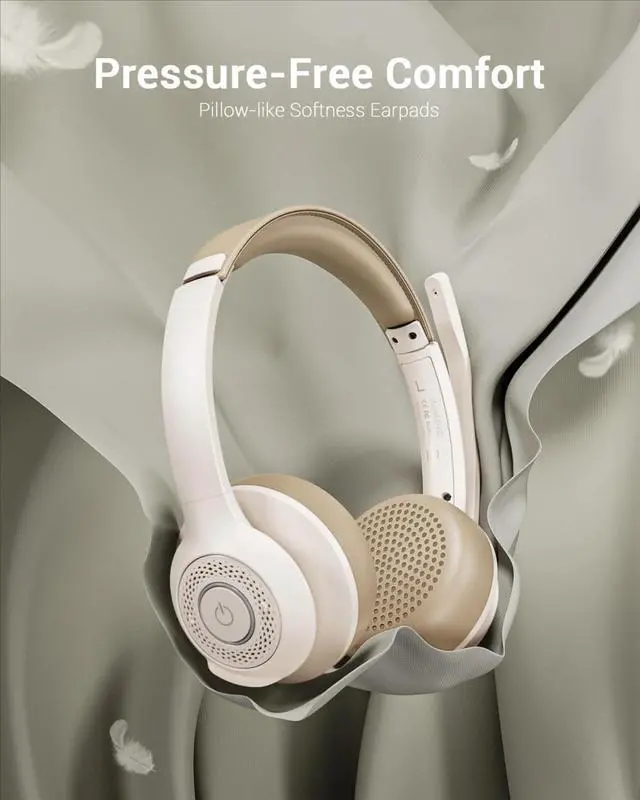 Alt view image 4 of 6 - AI Noise Cancelling Microphone Bluetooth Headset -Charging Base & Mic Mute for Computer/Laptop/PC/iPhone/Android/Cell Phones