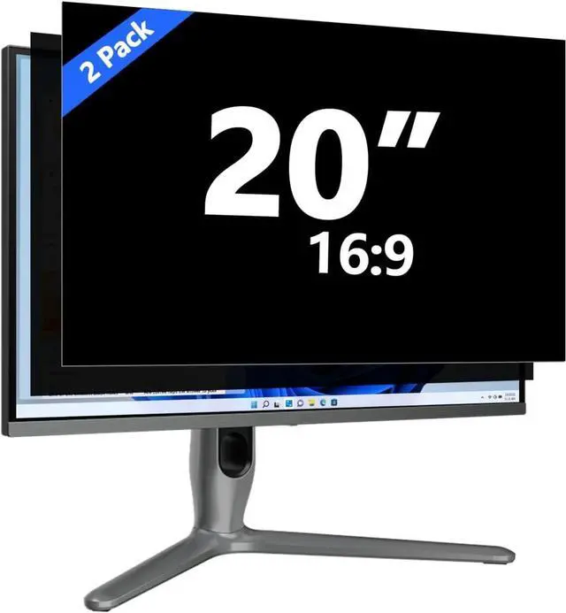 Main image of 20 Inch Privacy Screen for Computer Monitor Eye Protection Anti Glare Blue Light Monitor Privacy Shield Screen 20 Inch 16:9 Aspect Ratio [2 Pack]