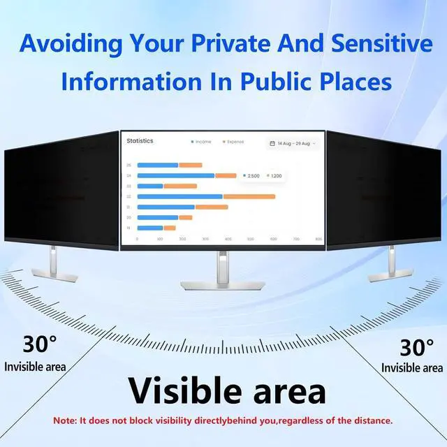 Alt view image 2 of 4 - 20 Inch Privacy Screen for Computer Monitor Eye Protection Anti Glare Blue Light Monitor Privacy Shield Screen 20 Inch 16:9 Aspect Ratio [2 Pack]