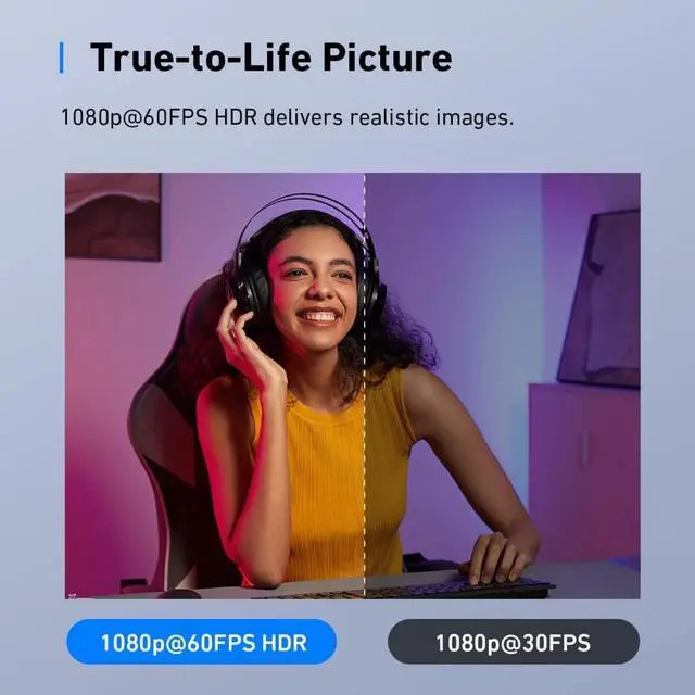 Alt view image 3 of 6 - C310 Webcam, 4K Webcam, 12 Megapixel, AI Auto Focus, AI Framing, AI Noise Canceling Mic, Built-in Privacy Cover