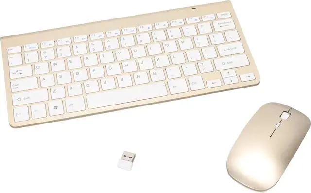 Alt view image 2 of 6 - Keyboard Mouse Set 2.4G USB Thin Ergonomic Mute for Computer (Gold Color)