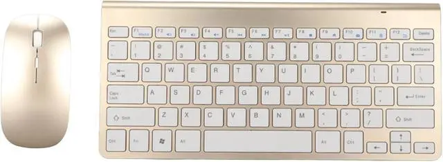 Main image of Keyboard Mouse Set 2.4G USB Thin Ergonomic Mute for Computer (Gold Color)