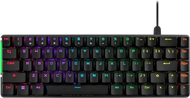 Alt view image 3 of 4 - 65% RGB Compact Gaming Mechanical Keyboard, Lubed ROG NX Red Switches & Switch Stabilizers, Sound-Dampening Foam-Black