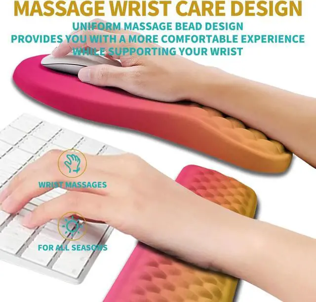 Alt view image 4 of 6 - 2 in 1 Ergonomic Mouse Pad Wrist Support & Wrist Rest, with Relieve Carpal Tunnel Pain Massage Bulge