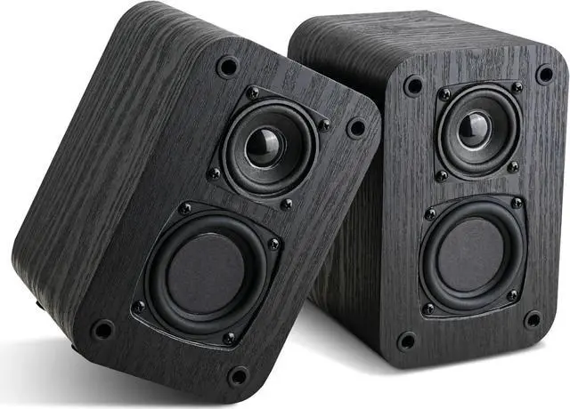 Main image of Passive Bookshelf Speakers,Home Desktop Stereo Speakers with Crisper Sound and Classic Wood Grain