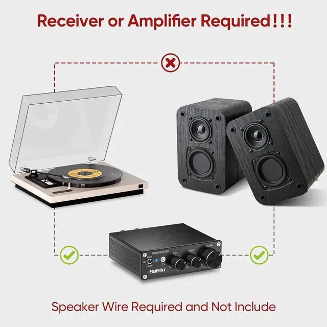 Alt view image 5 of 6 - Passive Bookshelf Speakers,Home Desktop Stereo Speakers with Crisper Sound and Classic Wood Grain