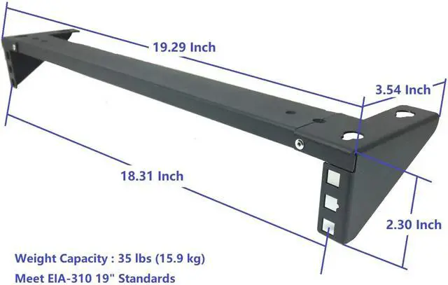 Alt view image 4 of 5 - 2 Pack of 1U Lightweight Foldable 19 Inch Steel Vertical Rack and Wall Mountable Server Rack Mount