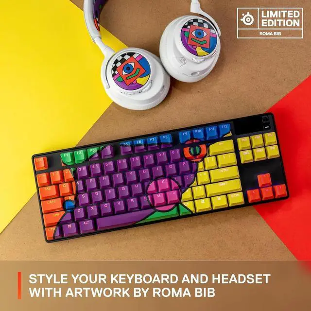 Alt view image 2 of 3 - Keycaps  Limited Edition Artist Collaboration  Roma Bib  Double Shot Pudding  Durable PBT Thermoplastic  Compatible with a Wide Range of Mechanical Keyboards  Special Artwork
