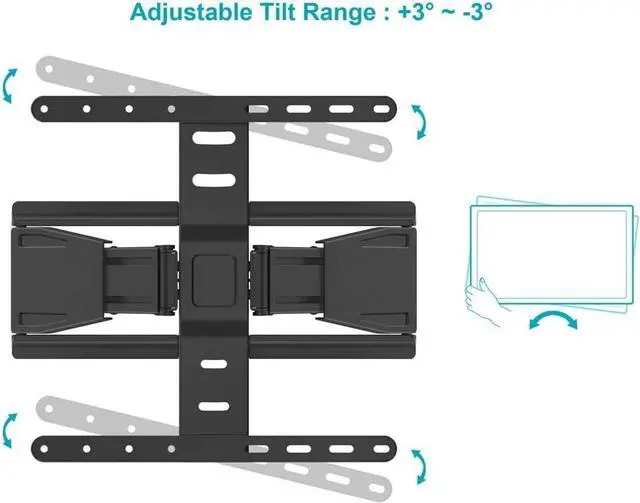 Alt view image 2 of 4 - Ultra-Slim Full-Motion Articulating TV Wall Mount Bracket - For 40" ~ 75" TVs Max Weight 66lbs VESA Up to 200x200 Concrete & Brick Compatible, Black